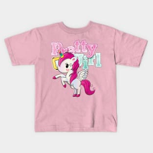 Unicorn Pretty Girl Kids T-Shirt